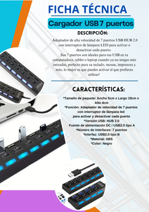 CARGADOR USB 7 PUERTOS